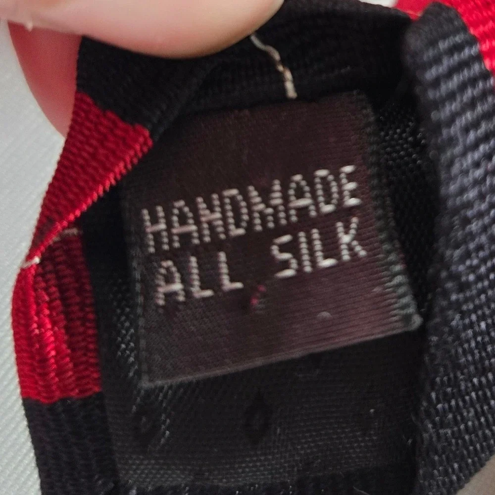 Ashford & Brooks Necktie Men's Red Black Silk Striped Tie Formal Office Wear